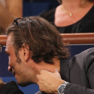 Sandrine Quetier et son nouveau compagnon Sébastien Goales assistent a l'Open Masters 1000 de Tennis Paris Bercy le 1er Novembre 2013.