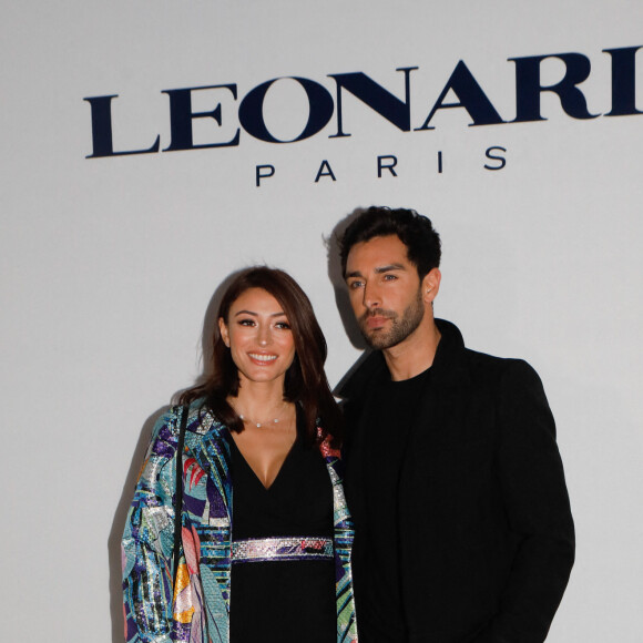 Rachel Legrain-Trapani (enceinte) et son compagnon Valentin Léonard - Arrivées au défilé de mode prêt-à-porter automne-hiver 2020/2021 Leonard à Paris. Le 27 février 2020 © Veeren Ramsamy - Christophe Clovis / Bestimage