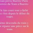 Christian Millette bloqué dans le TGV, il partage sa colère sur Instagram. Les 30 et 31 août 2020.