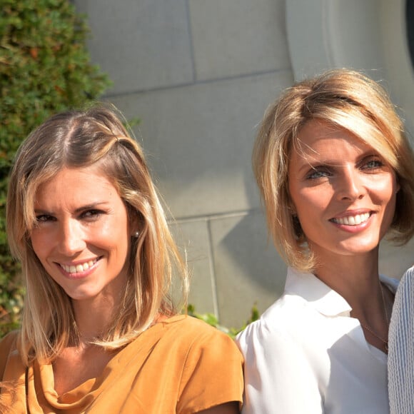 Marine Lorphelin, Alexandra Rosenfeld, Sylvie Tellier et Laetitia Bléger - Conférence de presse de l'association "Les bonnes fées" à Paris avec le comité Miss France à Paris le 03 septembre 2015.