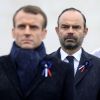 Le président de la République française Emmanuel Macron et le Premier Ministre français Édouard Philippe - Cérémonie internationale du centenaire de l'Armistice du 11 novembre 1918 à l'Arc de Triomphe à Paris, France, le 11 novembre 2018. © Dominique Jacovides/Bestimage