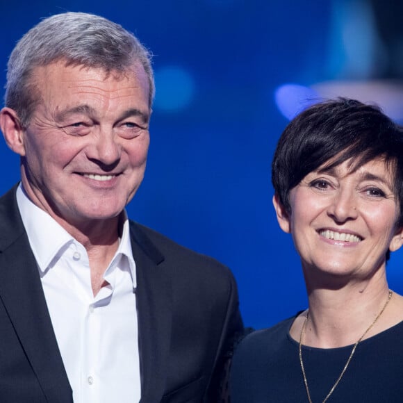 Exclusif - Laurence et Pierre Lemarchal (Parents de Grégory Lemarchal) - Emission hommage à "Grégory Lemarchal, 10 ans après l'histoire continue" au Zénith de Paris et retransmis en direct sur TF1 le 7 janvier 2017. © Cyril Moreau/Bestimage