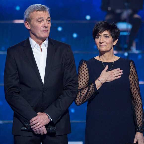 Exclusif - Laurence et Pierre Lemarchal (Parents de Grégory Lemarchal) - Emission hommage à "Grégory Lemarchal, 10 ans après l'histoire continue" au Zénith de Paris et retransmis en direct sur TF1 le 7 janvier 2017. © Cyril Moreau/Bestimage