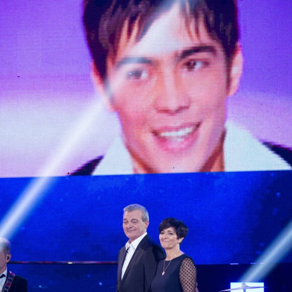 Exclusif - Laurence et Pierre Lemarchal (Parents de Grégory Lemarchal) - Emission hommage à "Grégory Lemarchal, 10 ans après l'histoire continue" au Zénith de Paris et retransmis en direct sur TF1 le 7 janvier 2017. © Cyril Moreau/Bestimage