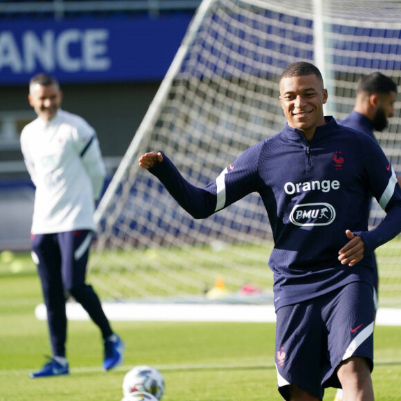 Kylian Mbappe - Entraînement de l'équipe de France de football à Clairefontaine, le 31 août 2020. 