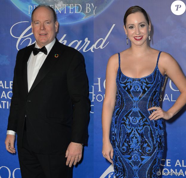 Le prince Albert de Monaco et sa fille Jazmin Grace Grimaldi - Soirée de gala "Global Ocean" à Hollywood le 6 février 2020.