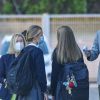 Les princesses Sofia et Leonor d'Espagne arrivent à l'école Santa Maria de los Rosales à Madrid le 11 septembre 2020. 