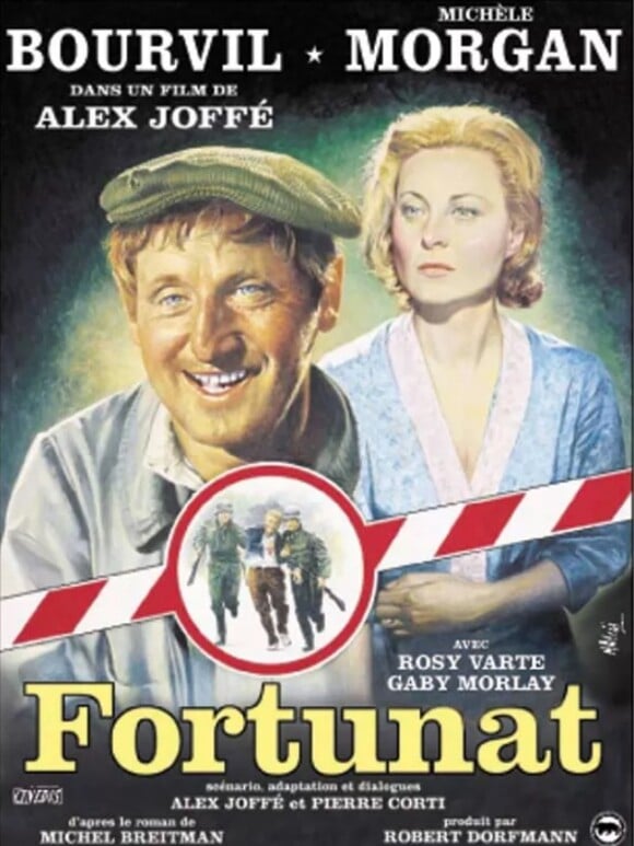 Bourvil et Michèle Morgan dans le film "Fortunat". 1960.