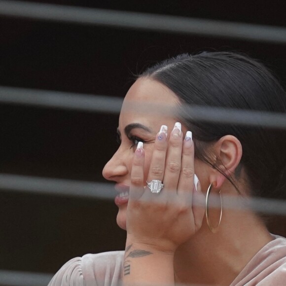 Demi Lovato est allée diner avec son fiancé Max Ehrich au restaurant Nobu dans le quartier de Malibu à Los Angeles pendant l'épidémie de coronavirus (Covid-19), le 2 août 2020 