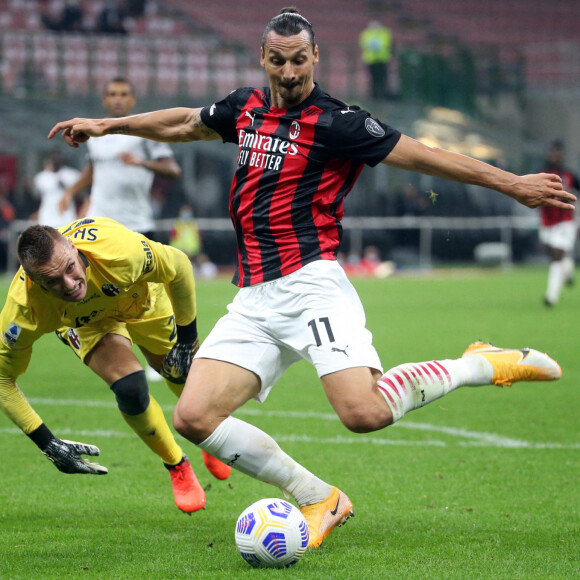 Zlatan Ibrahimovic lors du match AC Milan - Bologne à San Siro. Milan, le 21 septembre 2020.