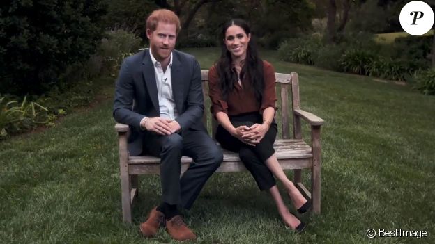 Le prince Harry, duc de Sussex, et Meghan Markle, duchesse de Sussex en pleine interview pour TIME 100 television ABC, le 23 septembre 2020. Le couple a appelé les Américains à voter lors des prochaines élections présidentielles.