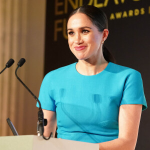 Le prince Harry, duc de Sussex, et Meghan Markle, duchesse de Sussex lors de la cérémonie des Endeavour Fund Awards au Mansion House à Londres, Royaume Uni, 2020.