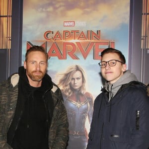 Frank Delay et son fils Kezian - Avant-première du film "Captain Marvel" au Grand Rex à Paris le 5 mars 2019. © Denis Guignebourg/Bestimage