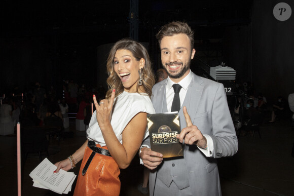 Exclusif - Laury Thilleman et Tom Villa - Backstage de l'enregistrement de l'émission " Surprise Sur Prise ", présentée par L.Thilleman et D.Jack'sman.© Jack Tribeca / Bestimage