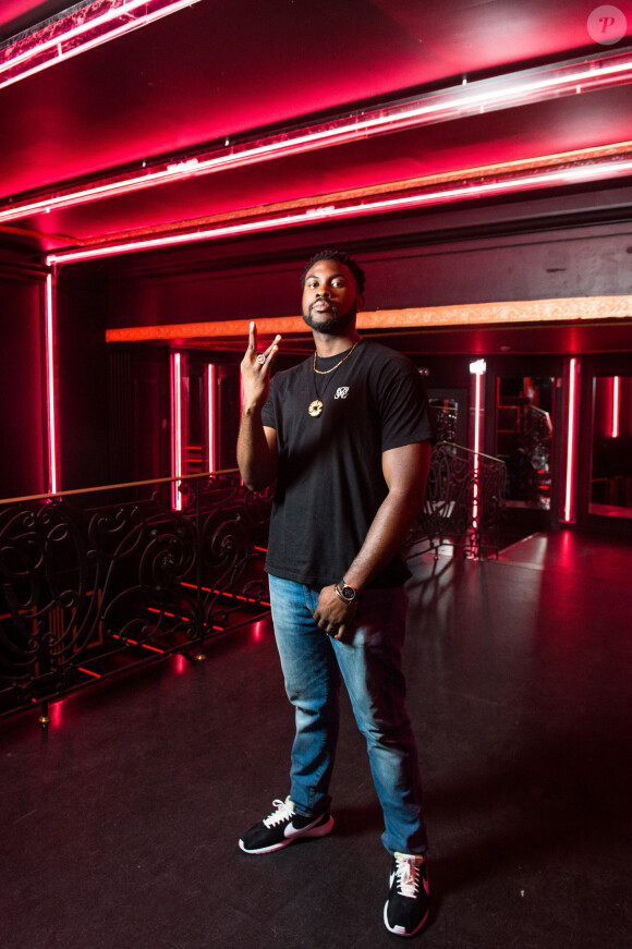 Damso pose dans un club de Bruxelles, le 31 août 2016. Photo by Guillau/Reporters/ABACAPRESS.COM