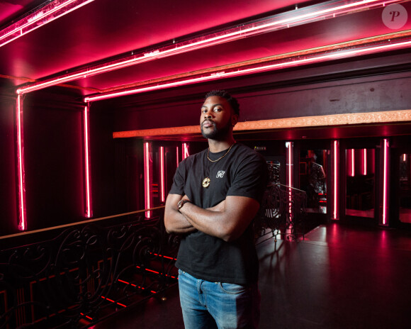 Damso pose dans un club de Bruxelles, le 31 août 2016. Photo by Guillau/Reporters/ABACAPRESS.COM