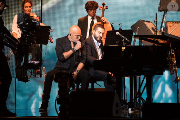 Exclusif - Pascal Obispo et Ibrahim Maalouf - Concert "Unis pour le Liban" à l'Olympia à Paris. Le 1er octobre 2020 © Da Silva-Moreau / Bestimage