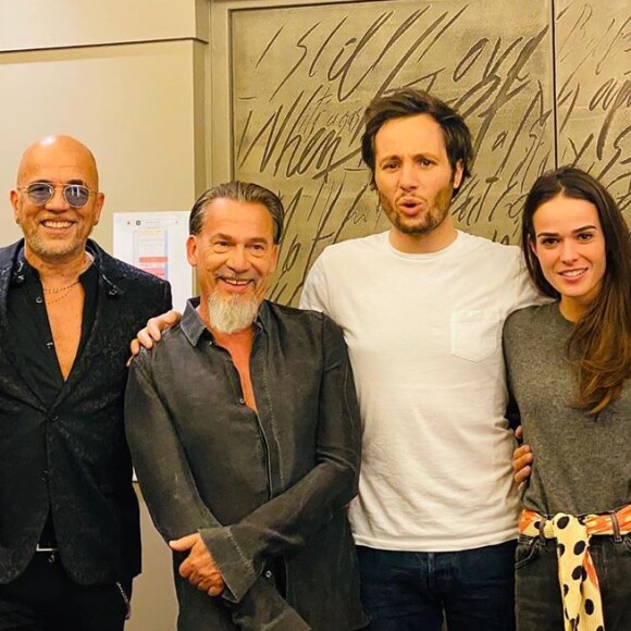 Pascal Obispo et son épouse Julie, Florent Pagny, Vianney et sa compagne Catherine Robert, Patrick Bruel sur Instagram, 2020. En coulisse de l'émission "Unis pour le Liban" diffusée sur France 2.