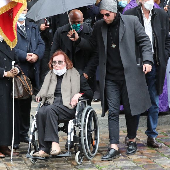 Charlotte Aillaud, la soeur de Juliette Gréco - Sorties des obsèques de Juliette Gréco en l'église Saint-Germain-des-Prés. Le 5 octobre 2020 © Jacovides-Moreau / Bestimage 