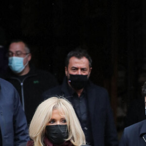 Brigitte Macron - Sorties des obsèques de Juliette Gréco en l'église Saint-Germain-des-Prés. Le 5 octobre 2020 © Jacovides-Moreau / Bestimage 