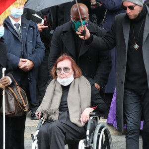 Charlotte Aillaud, la soeur de Juliette Gréco - Sorties des obsèques de Juliette Gréco en l'église Saint-Germain-des-Prés. Le 5 octobre 2020 © Jacovides-Moreau / Bestimage 