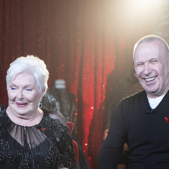Exclusif - Line Renaud et Jean-Paul Gaultier - Backstage de l'enregistrement de l'émission "100 ans de comédies musicales pour le Sidaction", qui sera diffusée le 2 avril sur France 2. Le 10 mars 2020 © Moreau-Perusseau / Bestimage