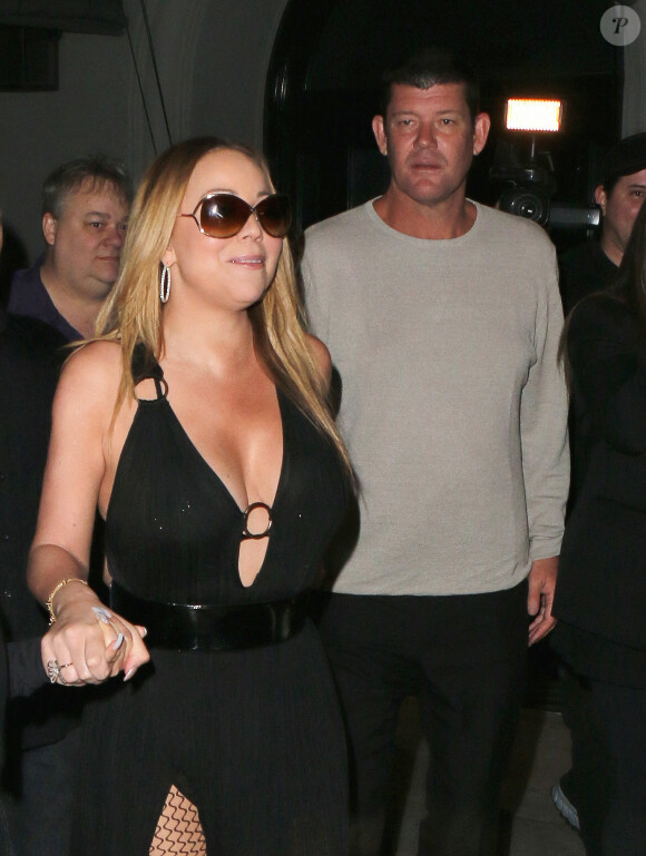 Exclusif - Mariah Carey et James Packer quittent le restaurant Craig à West Hollywood le 7 août 2016. © CPA /Bestimage
