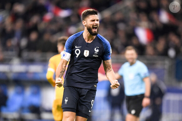 Olivier Giroud - Qualifications Euro 2020 : La France s'impose contre la Moldavie (2-1). Au stade de France, le 14 novembre 2019. © Anthony Bibard / Panoramic / Bestimage 