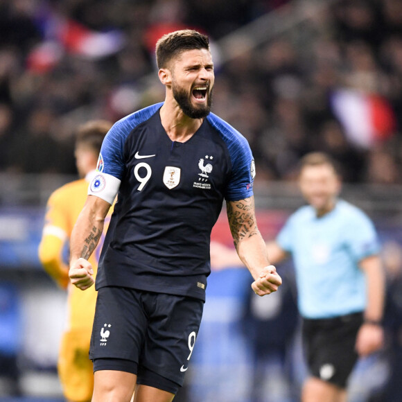 Olivier Giroud - Qualifications Euro 2020 : La France s'impose contre la Moldavie (2-1). Au stade de France, le 14 novembre 2019. © Anthony Bibard / Panoramic / Bestimage 