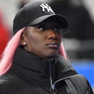 Aya Nakamura dans les tribunes du Stade de France lors du match amical international opposant la France à l'Uruguay à Saint-Denis, Seine Saint-Denis, France, le 20 novembre 2018. La France a gagné 1-0. © Cyril Moreau/Bestimage 