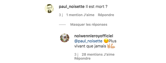 Nolwenn Leroy donne des nouvelles de Renaud sur Instagram, le 9 octobre 2020.