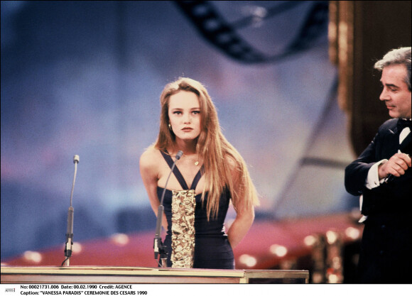 Vanessa Paradis aux César en 1990 avec son prix du meilleur espoir féminin pour le film "Noce blanche".