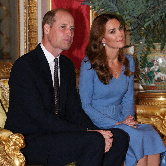 Le prince William, duc de Cambridge, et Kate Middleton, duchesse de Cambridge, reçoivent le président d'Ukraine, Volodymyr Zelensky et sa femme Olena à Buckingham Palace à Londres
