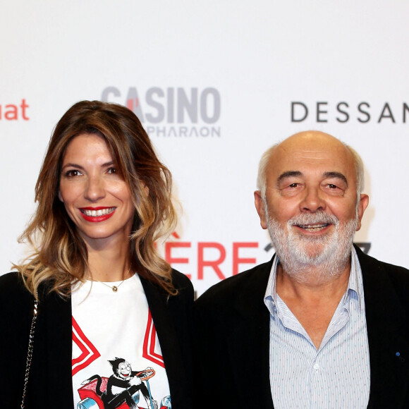 Gérard Jugnot et sa compagne Patricia Campi - Tapis rouge de la cérémonie d'ouverture du Festival Lumière 2017 au cours de laquelle Eddy Mitchell a reçu un hommage à Lyon, le 14 Octobre 2017. © Dominique Jacovides/Bestimage