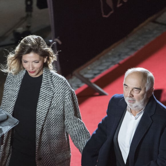 Exclusif - Gérard Jugnot et sa compagne Patricia Campi - Arrivées à la 42e cérémonie des César à la salle Pleyel à Paris. Le 24 février 2017. © Pierre Perusseau / Bestimage