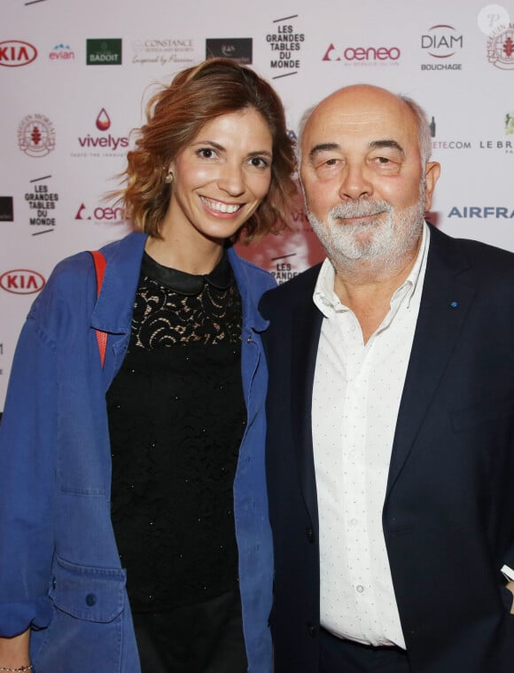 Exclusif - Gérard Jugnot et sa compagne Patricia Campi à la 1ère édition des "Plumes d'Or du Vin et de la Gastronomie" au Pavillon Vendôme à Paris. Le 19 mai 2016.