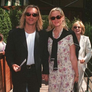 David Hallyday et Estelle Lefébure à Roland-Garros en 1996.