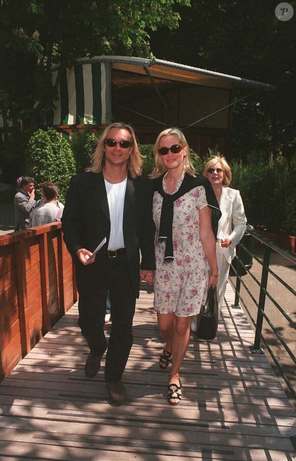 David Hallyday et Estelle Lefébure à Roland-Garros en 1996.