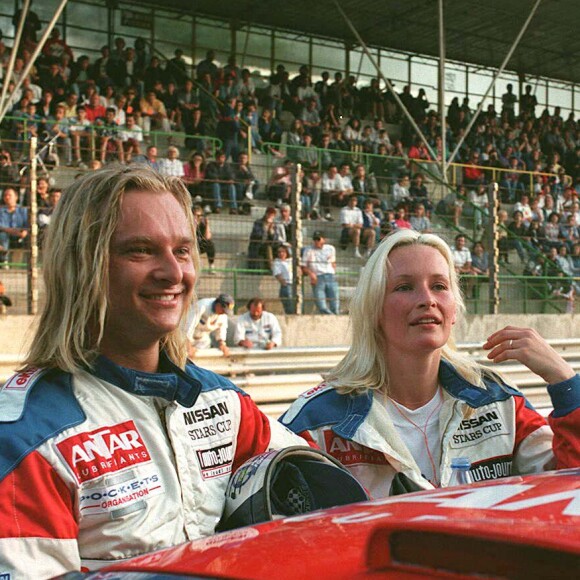 Estelle Lefébure et David Hallyday à la Nissan Star Cup en 1996.
