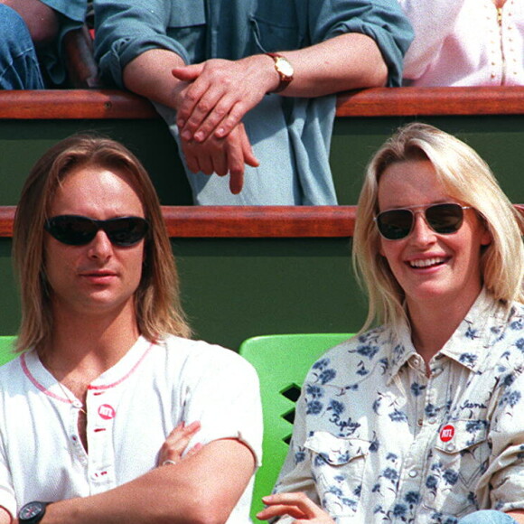 David Hallyday et Estelle Lefébure à Roland-Garros en 1995.