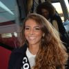 Eva Colas (Miss Corse 2017) arrive à l'aéroport de Paris-Charles-de-Gaulle (CDG) avec les 30 candidates à l'élection Miss France 2018.