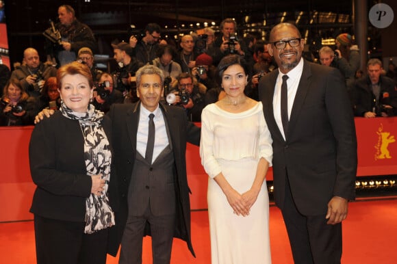 Dolores Heredia, Rachid Bouchareb, Brenda Blethyn, Forest Whitaker lors de la première du film "La Voie de l'ennemi" (Two Men In Town) lors du 64eme Festival International du Film de Berlin, le 7 février 2014. 