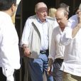 Le roi Juan Carlos Ier d'Espagne - Le roi Juan Carlos Ier et sa femme la reine Sofia vont déjeuner avec la famille Nadal à Majorque en Espagne le 26 juillet 2019.   