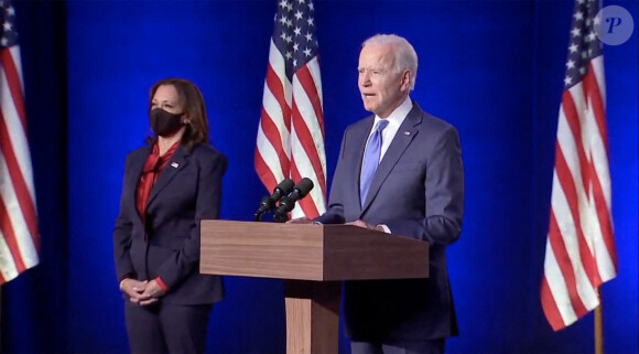 Le candidat démocrate à la présidence Joe Biden prononçant un discours à Wilmington le 6 novembre 2020. 