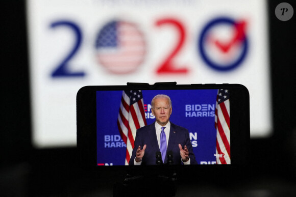 Le candidat démocrate à la présidence Joe Biden prononçant un discours à Wilmington le 6 novembre 2020. 
