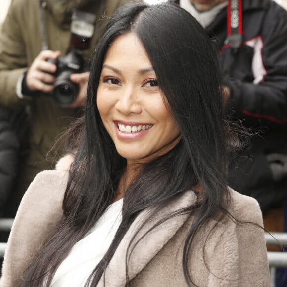 Anggun - Arrivées au défilé de mode "Jean Paul Gaultier", collection Haute-Couture printemps-été 2018, à Paris. Le 24 janvier 2018. © Christophe Aubert via Bestimage