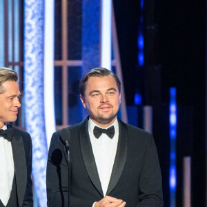 Brad Pitt et Leonardo DiCaprio lors de la cérémonie de la 77ème édition des "Golden Globes Awards" à Los Angeles, le 5 janvier 2020. © HFPA/Zuma Press/Bestimage