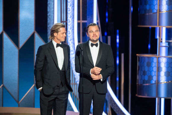 Brad Pitt et Leonardo DiCaprio lors de la cérémonie de la 77ème édition des "Golden Globes Awards" à Los Angeles, le 5 janvier 2020. © HFPA/Zuma Press/Bestimage