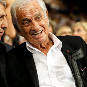 Richard Anconina et Jean-Paul Belmondo - Cérémonie d'ouverture de la 10e édition du Festival Lumière à Lyon. Le 13 octobre 2018. © Dominique Jacovides / Bestimage