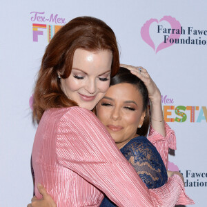 Marcia Cross et Eva Longoria au photocall du gala caritatif "Farrah Fawcett Foundation" au Wallis Annenberg Center for the Performing Arts à Los Angeles, le 6 septembre 2019.